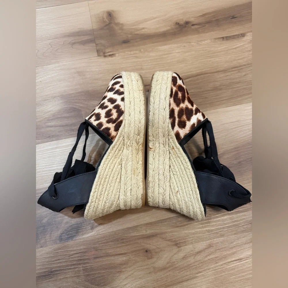 Tory Burch Womens Elisa Leopard Espadrilles Wedges - Picture 3 of 7